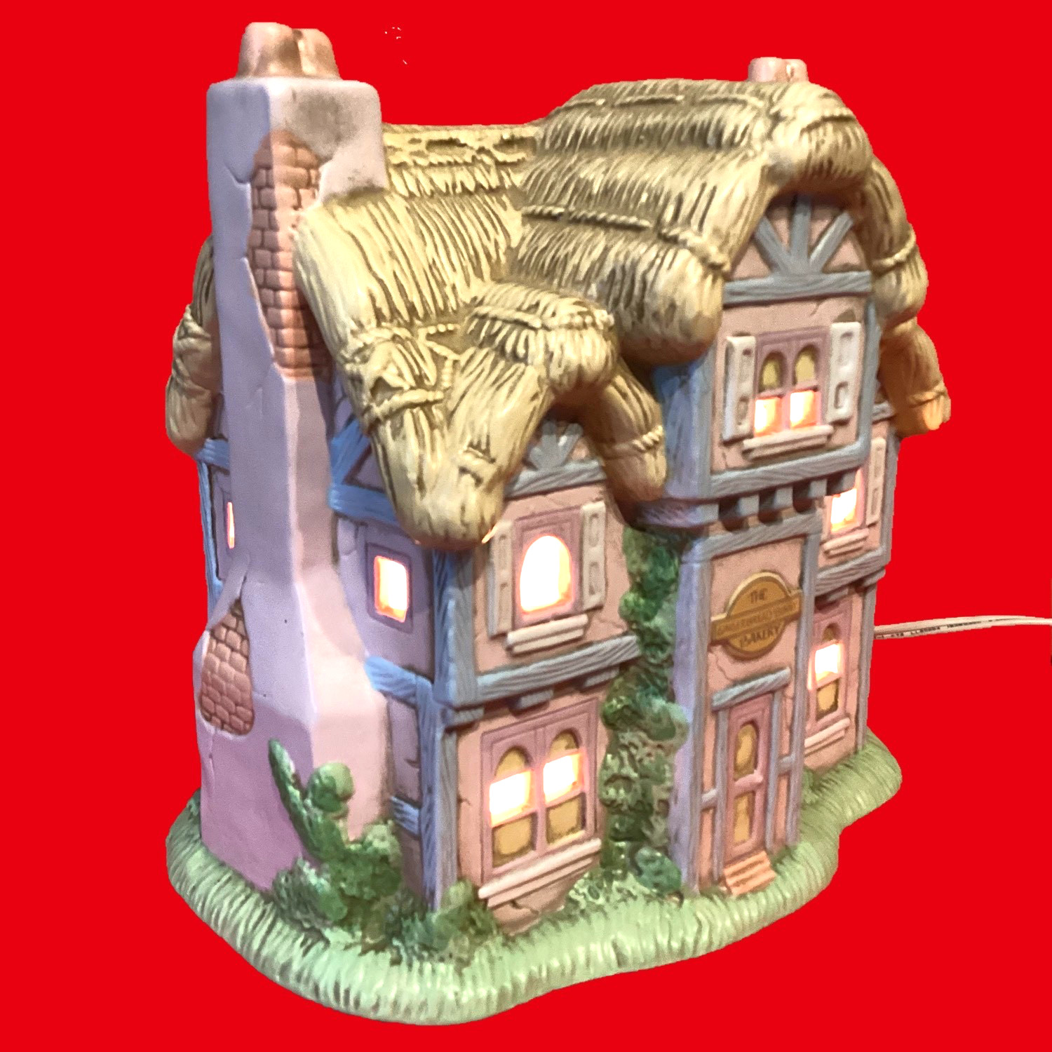 Lefton Honey Brook Hollow Easter Cottage The Gingerbread Bunny Bakery 1992