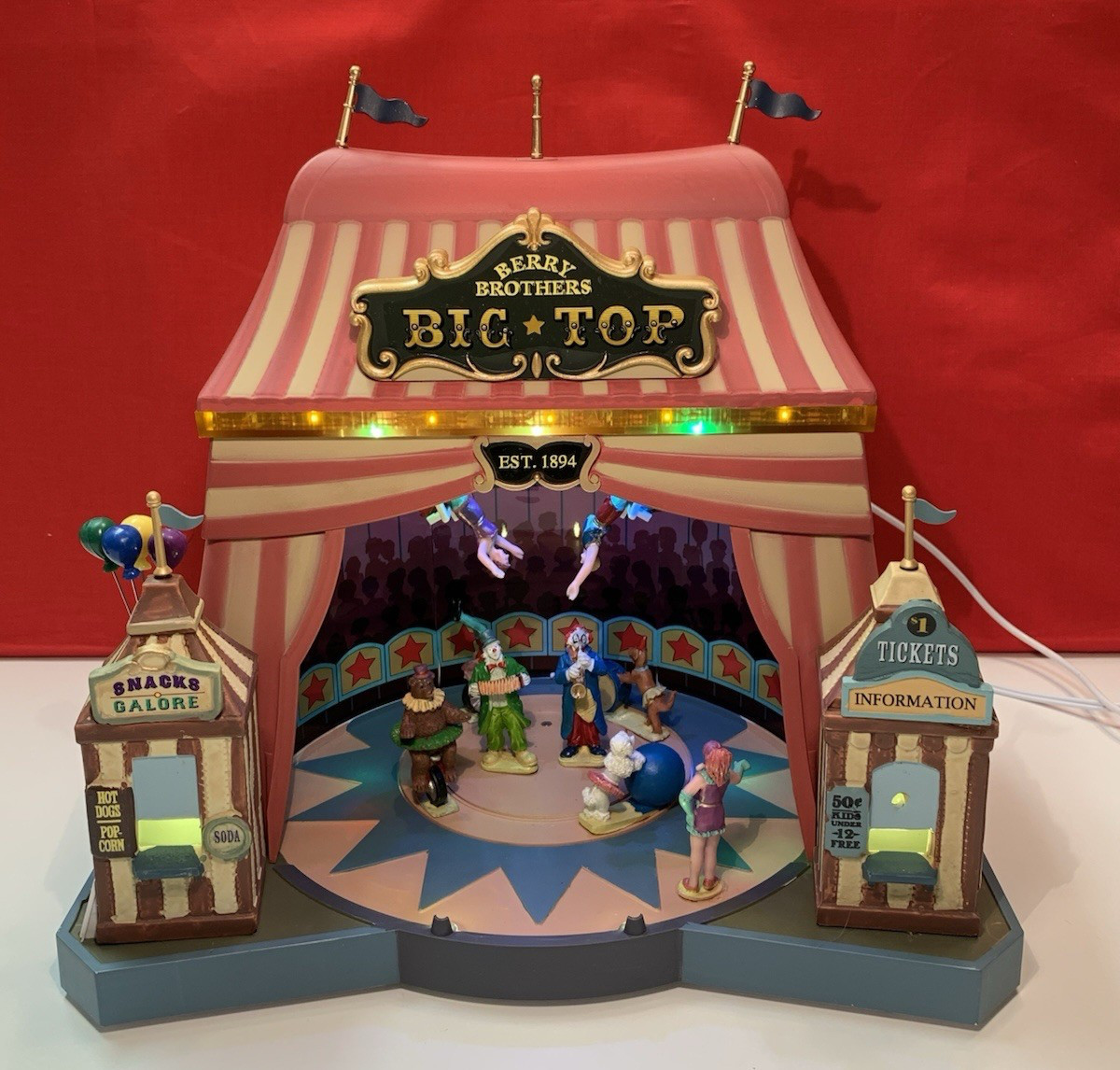 Lemax Berry Brothers Big Top Circus 55918 Sights & Sounds Light Up Animated READ