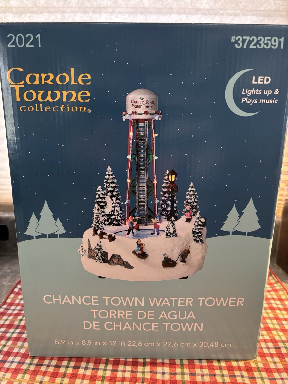Carole Towne Collection 2021 “Chance Town Water Tower” Collectible LED Lights Up