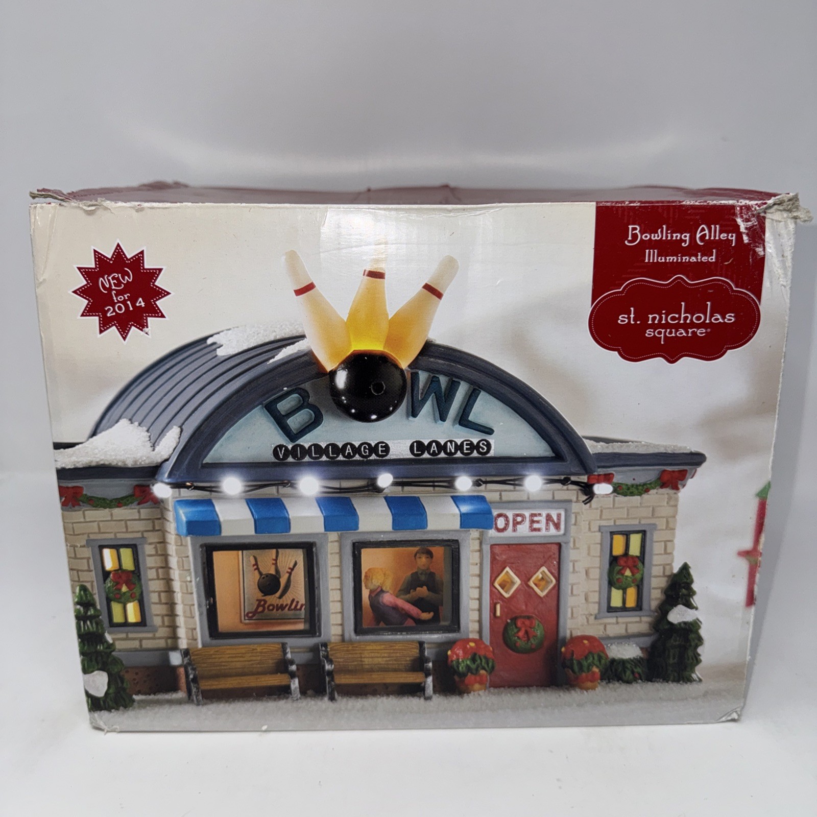 St Nicholas Square Village Bowling Alley 2014 Retired Christmas Village Untested