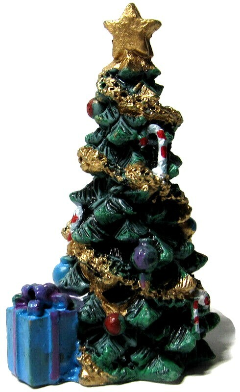 Lemax Decorated House Christmas Tree w/ Garland Star Top Presents Retired