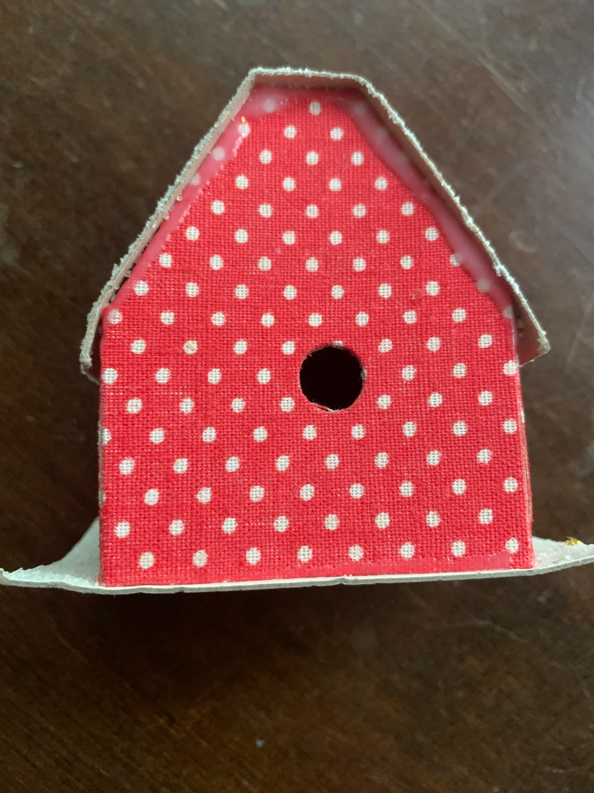 Vintage Christmas House Putz Paper Mache Cardboard Polka Dot Glitter Taiwan