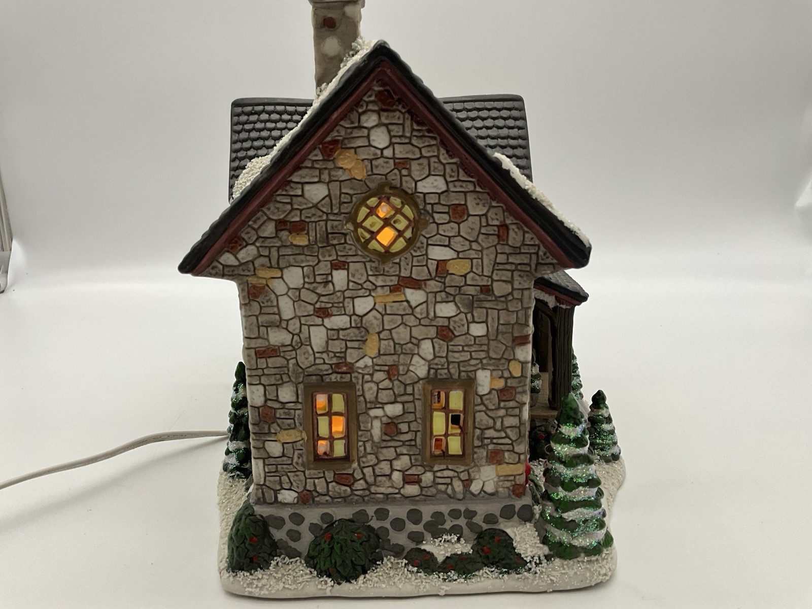 St.Nicholas Square Village “Stone Cabin” Illuminated Christmas House