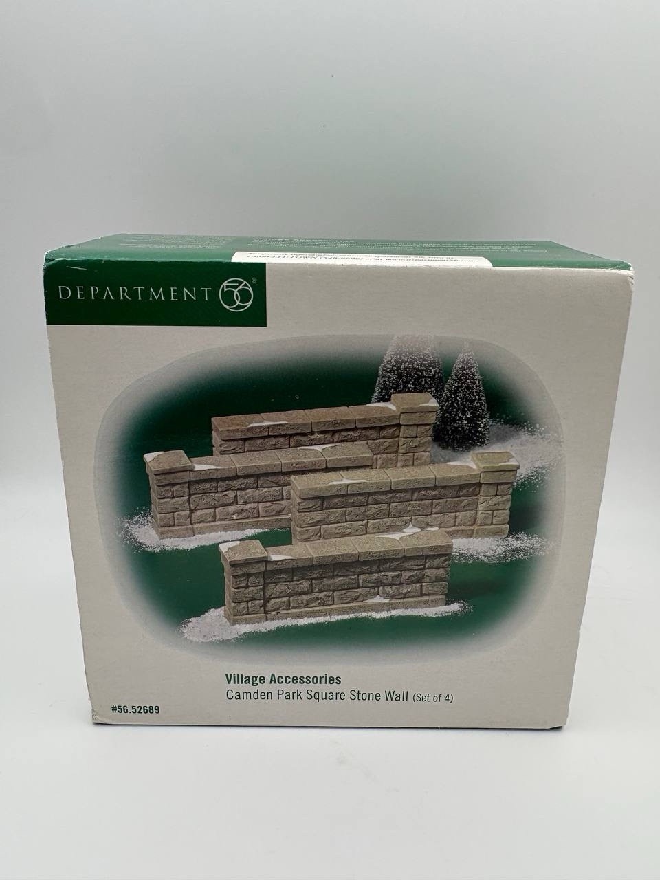 DEPT 56 CAMDEN PARK SQUARE STONE WALL SET OF 4 ACCESSORIES CHRISTMAS 52689