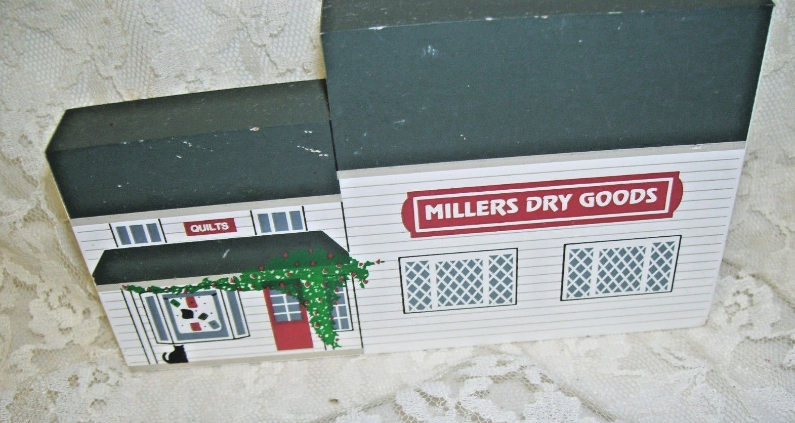 Cat’s Meow Wood Figure Amish Craftsmen Millers Dry Goods Charm OH