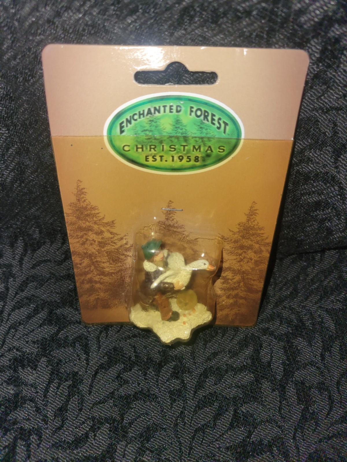 NEW Enchanted Forest Boy w/ Goose Christmas Village Figurine Accessory