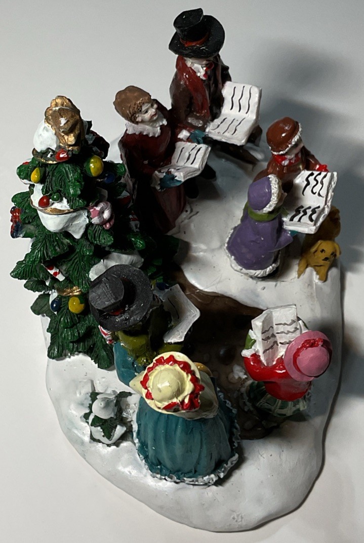 Holiday Inspirations House Accessory Carolers Around Christmas Tree 2012