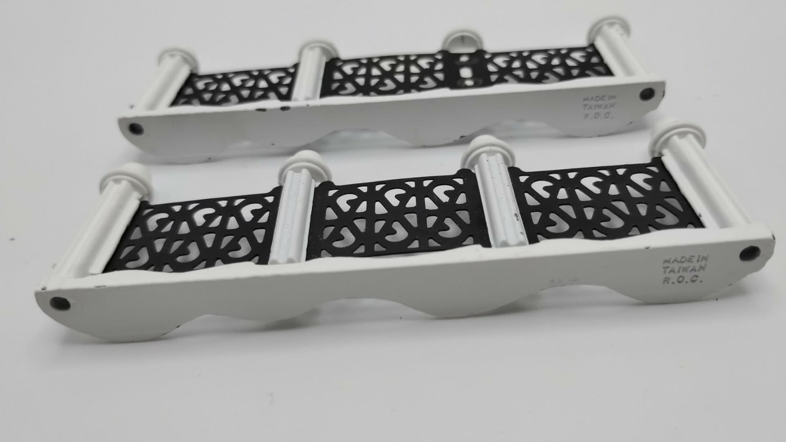 Lot of TWO Vintage Department 56 R.O.C. Christmas Village Accessory Fence B/W