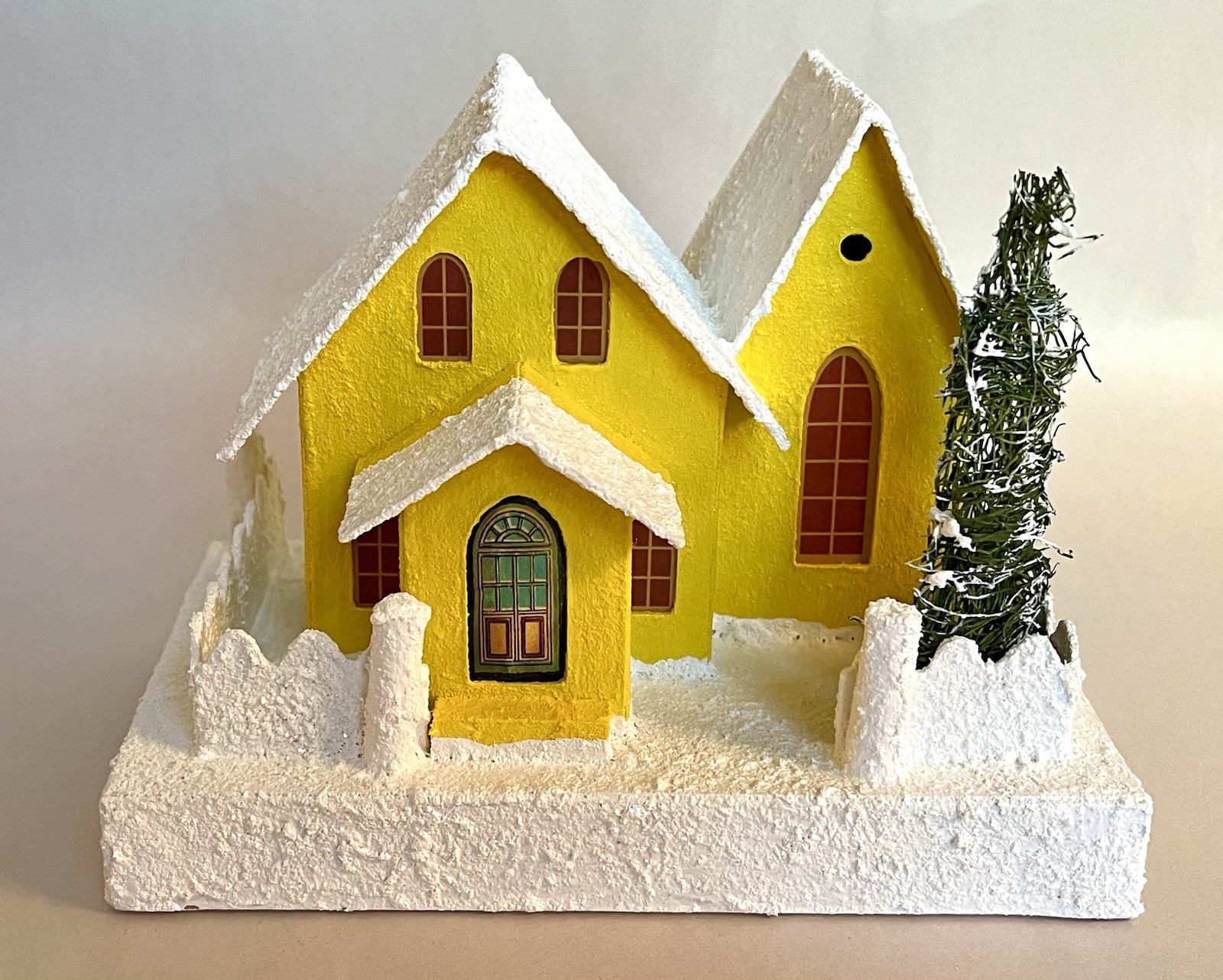Handmade Putz Glitter House 1940’s Retro Style Cardboard House #6