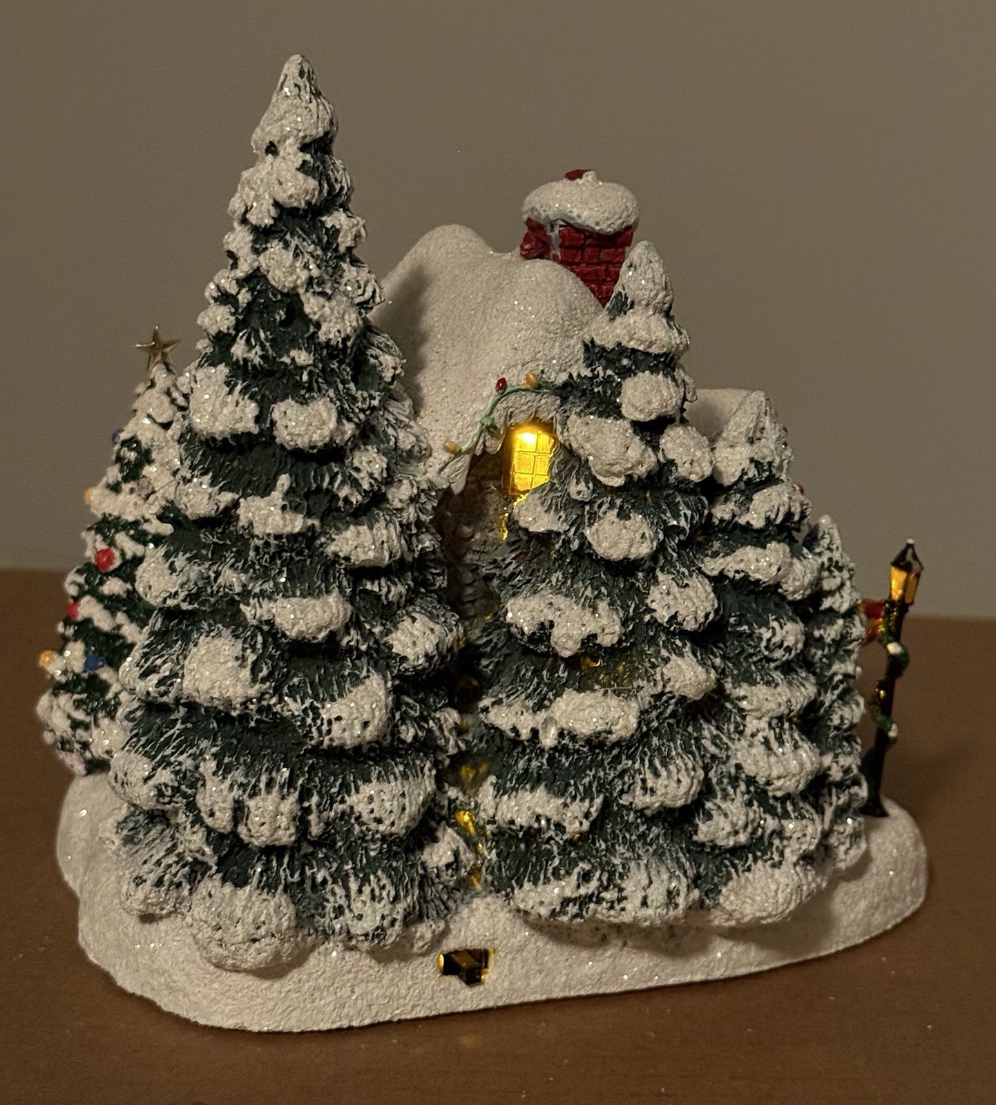 Thomas Kinkade Stillwater Cottage Christmas Village House Teleflora Light Up Vtg