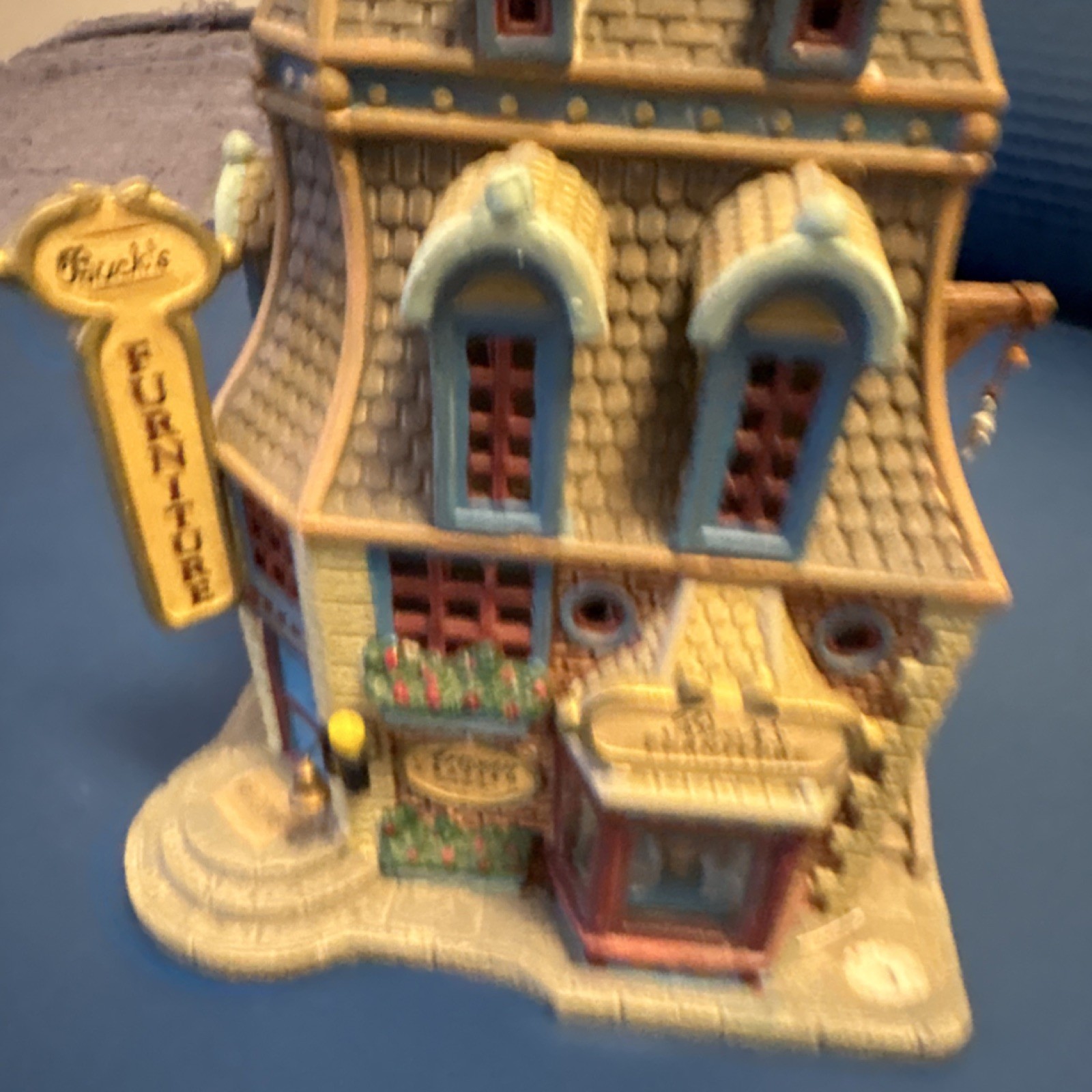 Buck’s Furniture Ceramic Painted Multicolor Village House Decorative Building