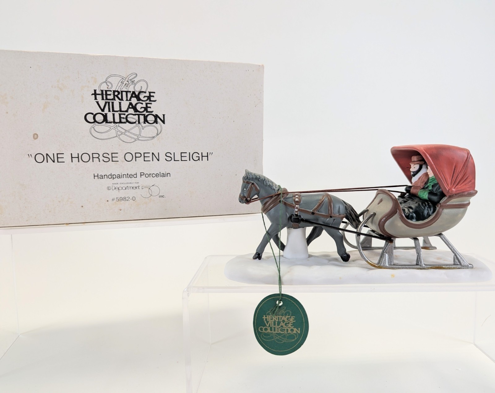 Dept 56 Dickens Christmas Heritage Village ONE HORSE OPEN SLEIGH -1986 Accessory