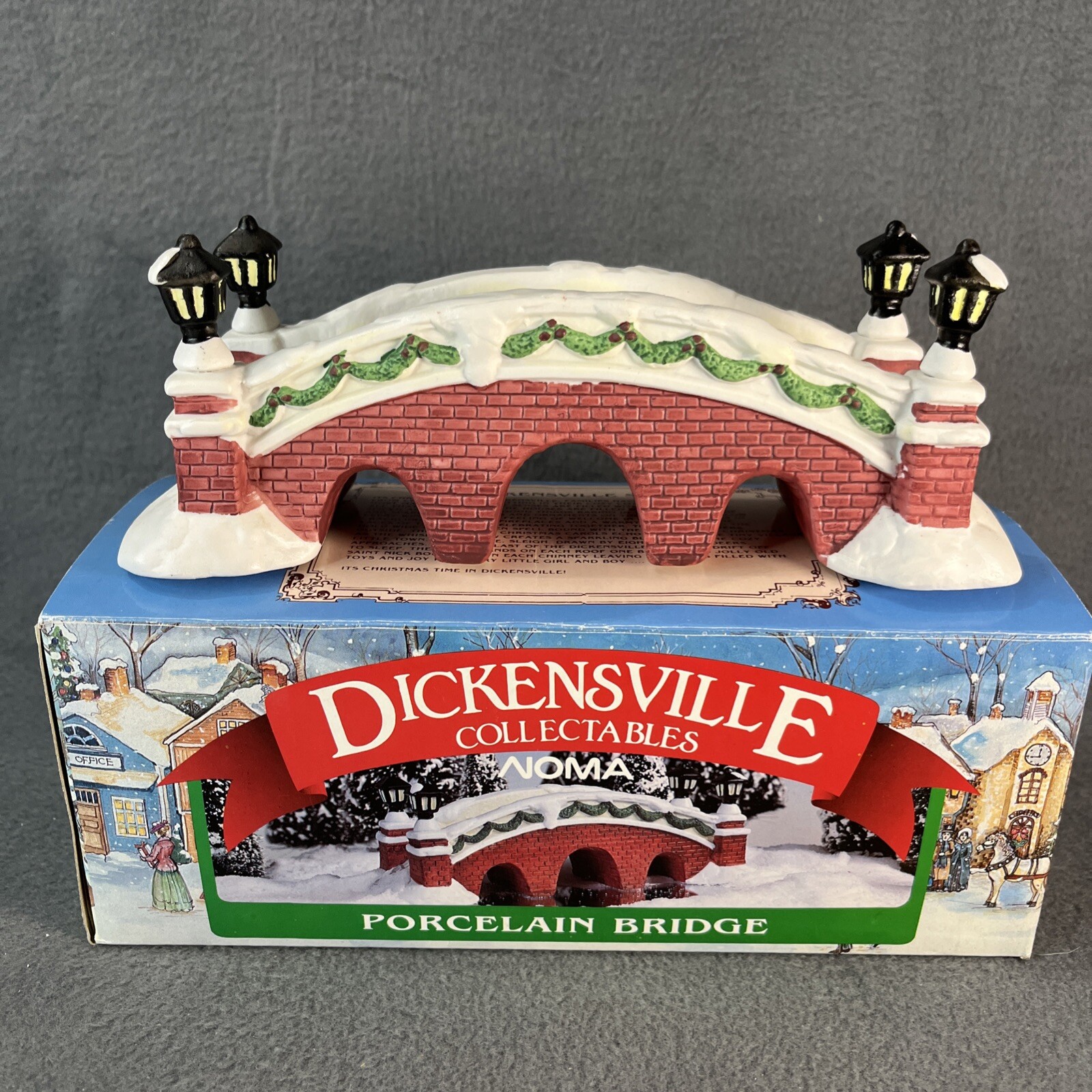 1990 Rex& Lee Dickensville Collectables Porcelain Bridge Christmas Village NOMA