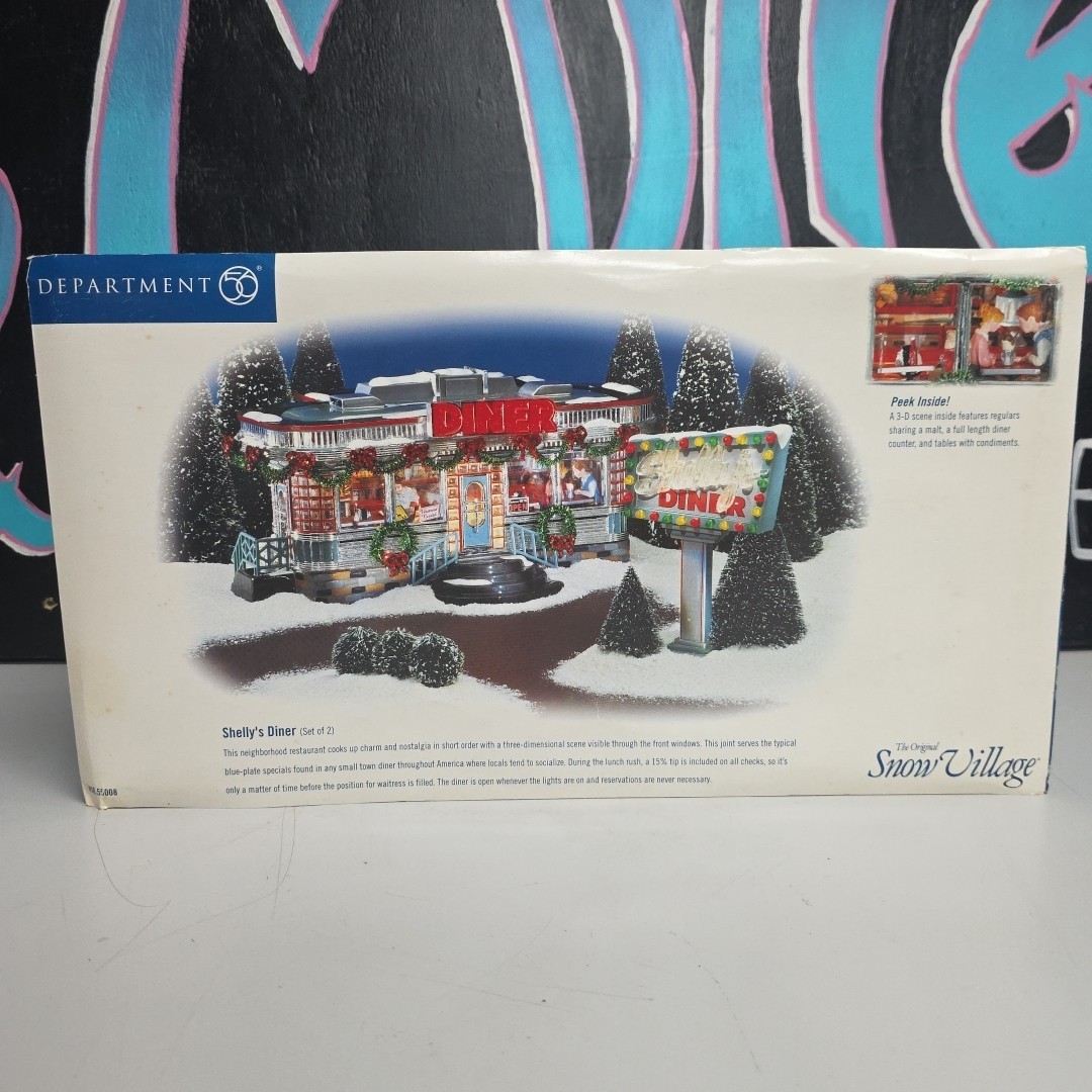 Department 56 The Original Snow Village Shelly’s Diner 56 55008 WORKING TESTED