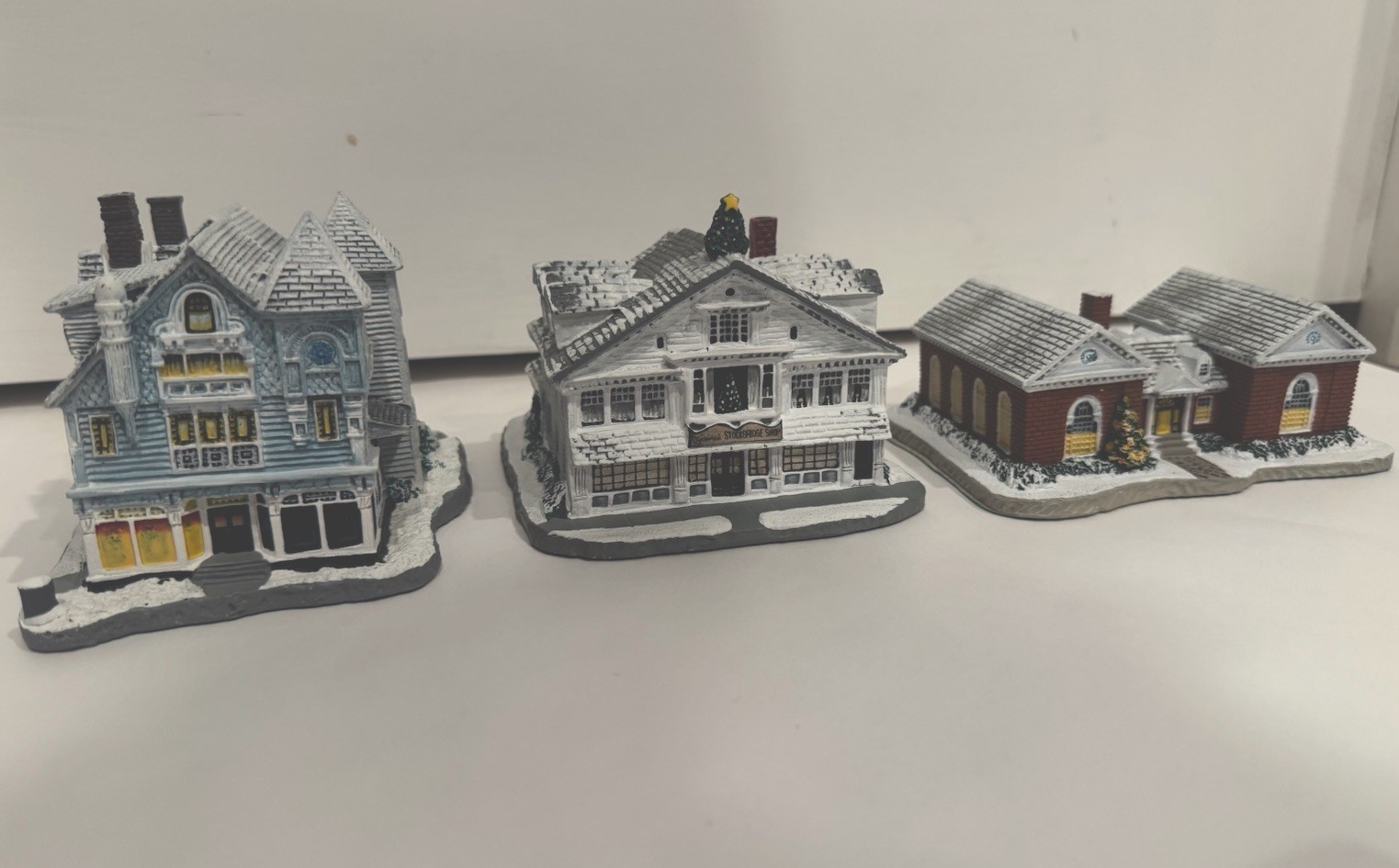 Norman Rockwell “Rockwell’s Main Street” Village Set of 3 Rhodes Studios Vintage