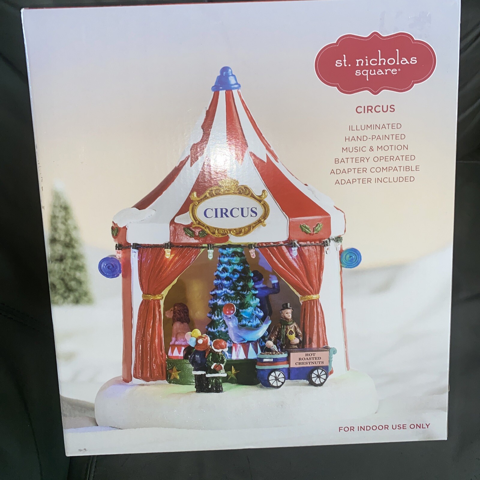 ST NICHOLAS SQUARE VILLAGE “CIRCUS TENT” MUSIC LIGHTS * NEW * FREE SHIPPING