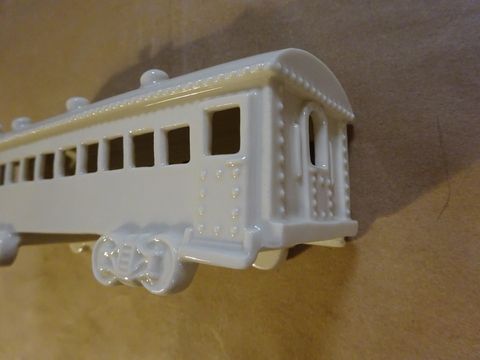 Lenox Unpainted Prototype Christmas Village Holiday Train Engine & Passenger Car