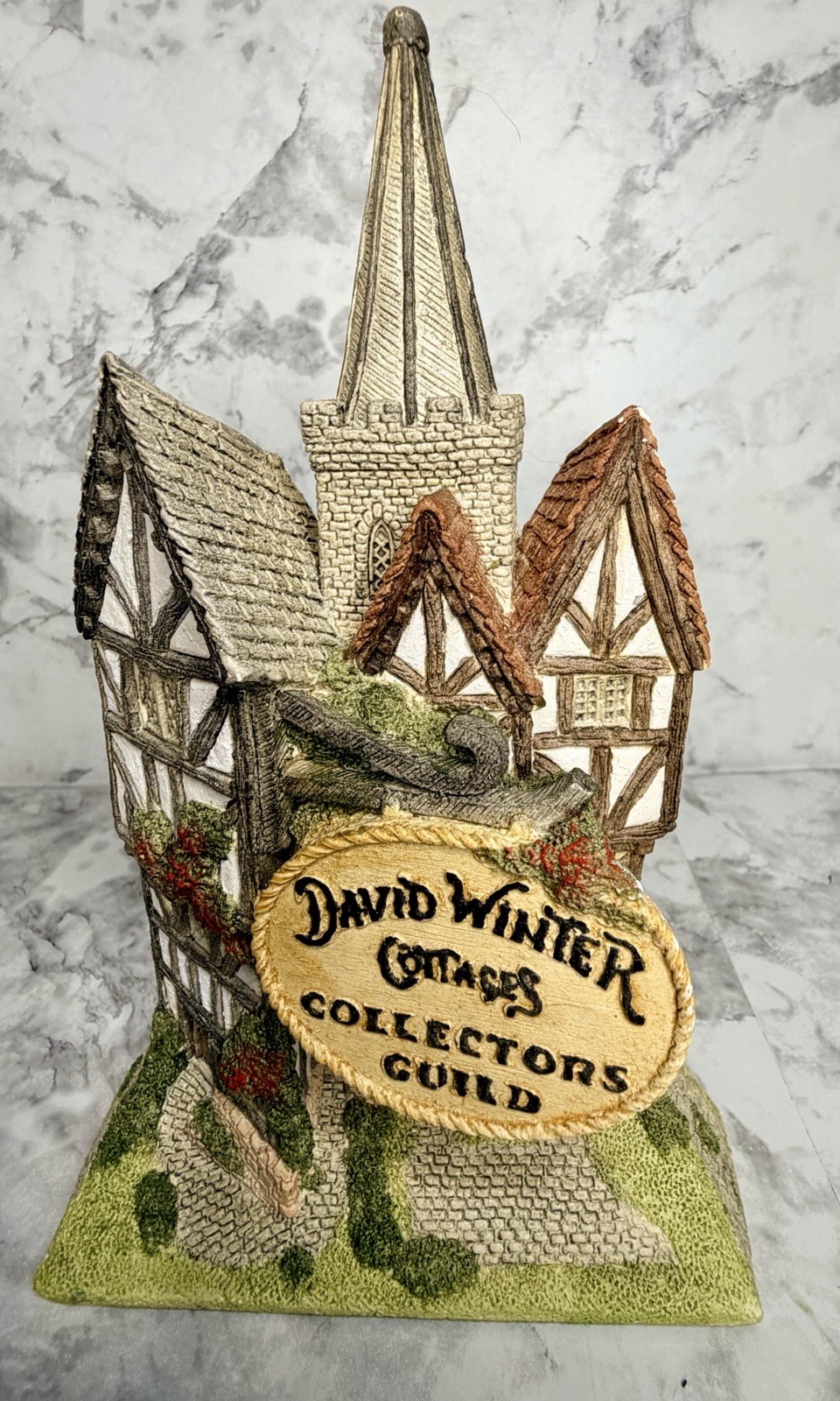 Vintage David Winter Cottages English Tudor Village Church Sculpture