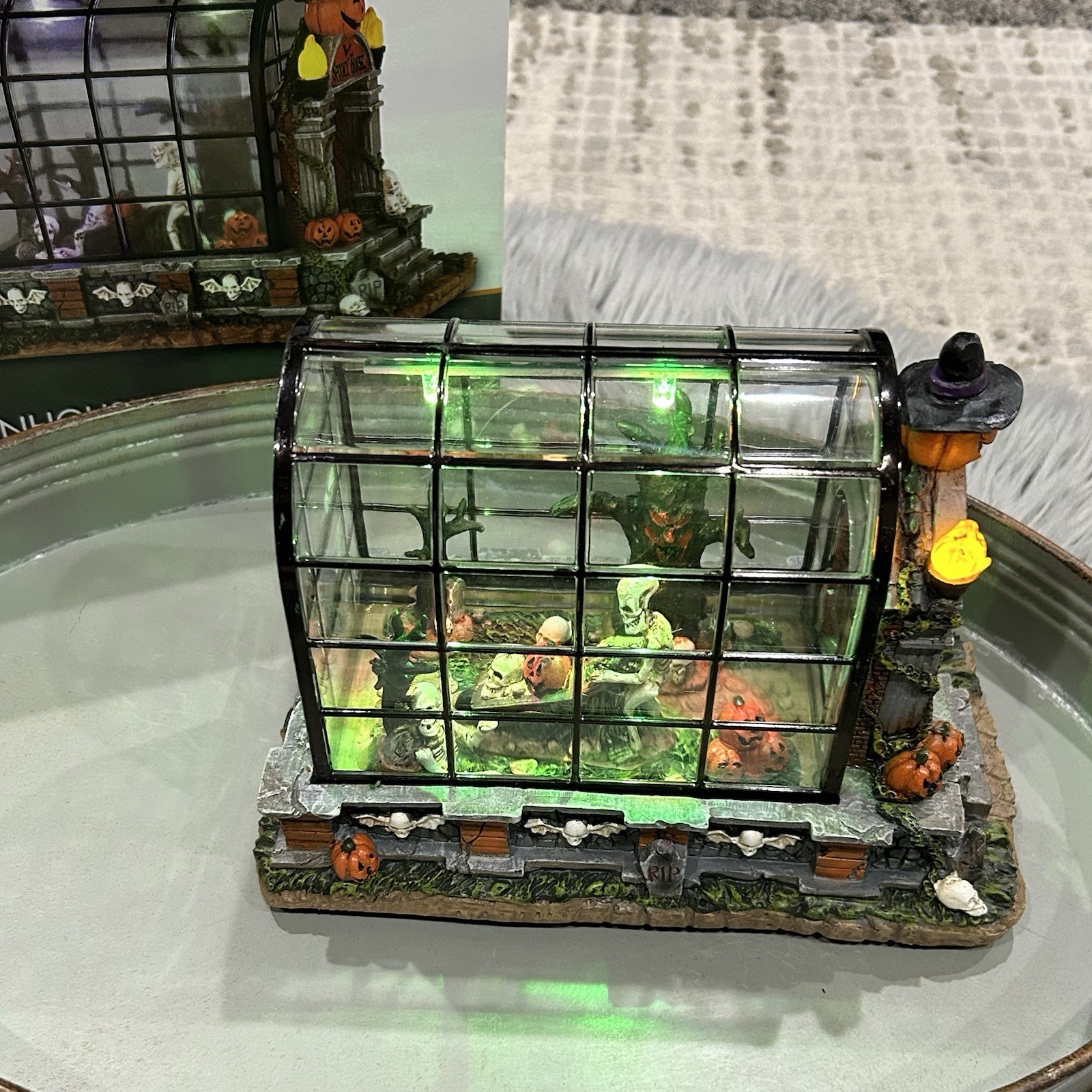 Pumpkin Hollow “Spooky GreenHouse” LED Color Changing & Musical Village Building