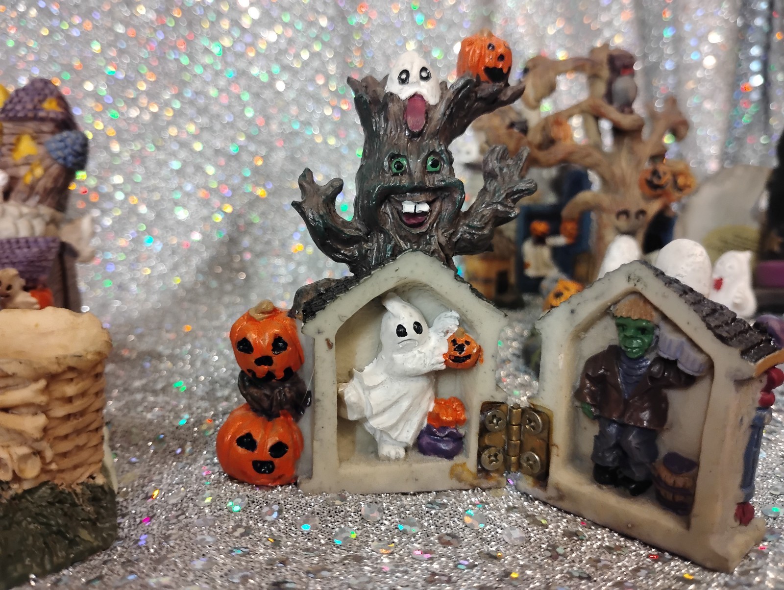 Lot of 13 Assorted Small Halloween Village Figures 1″-3″ – See Pictures