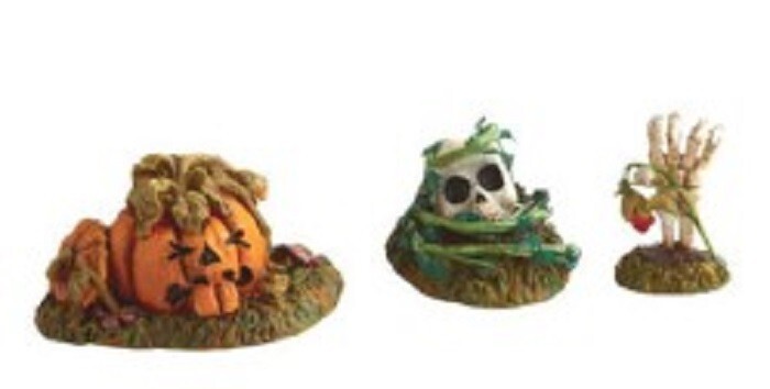 Dept 56 FORGOTTEN GARDEN Set/3 Snow Village HALLOWEEN 4024034 SCARY Plants