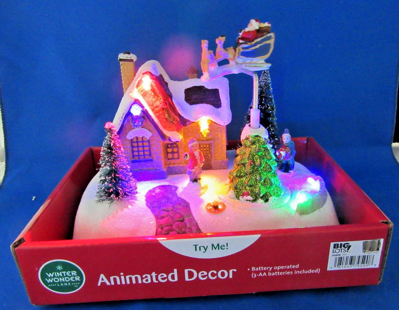 Winter Wonder Lane LIGHT UP Decorating Scene ANIMATED CHRISTMAS Village