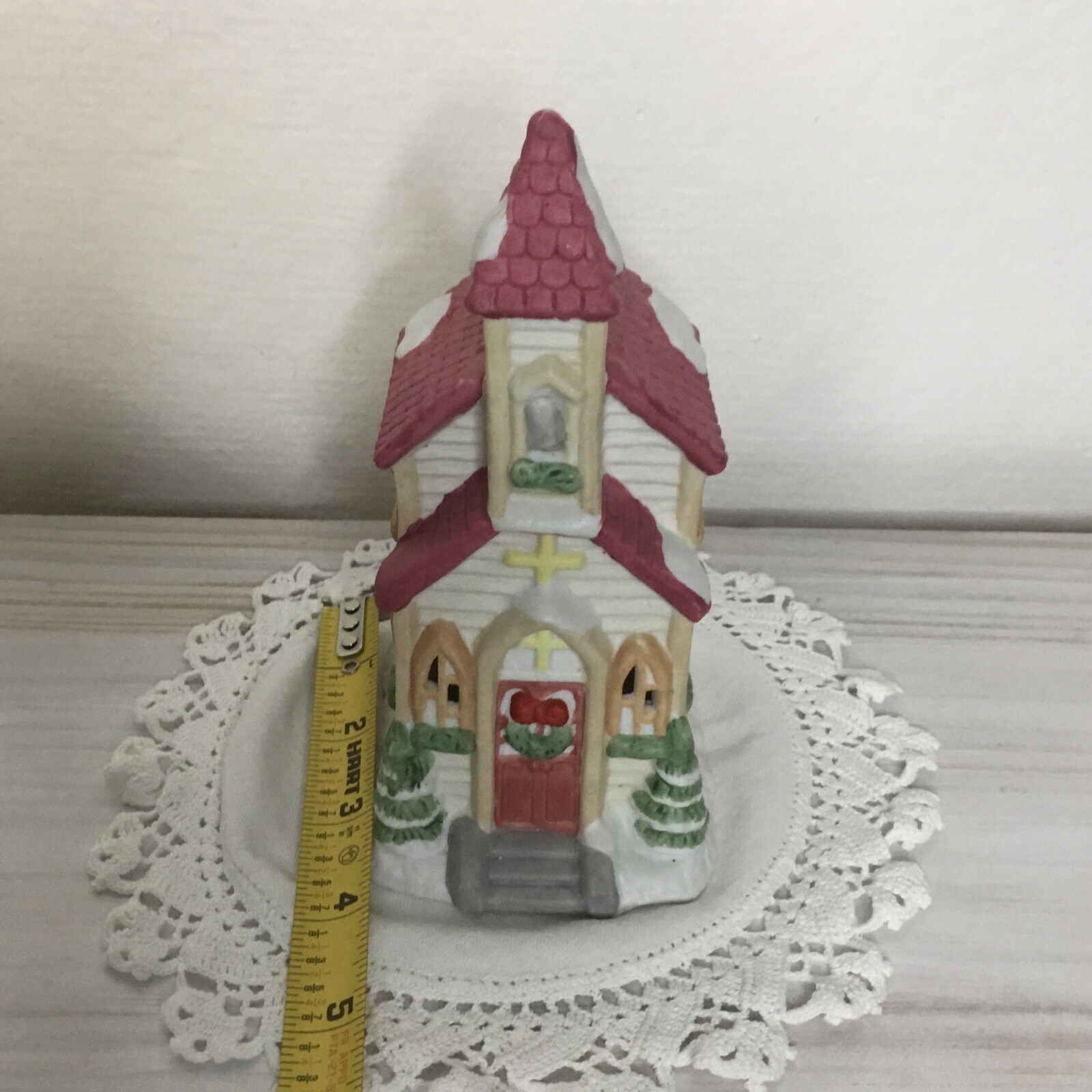 Christmas Home Decor Ceramic Victorian Cathedral Pink Home Decor Gingerbread