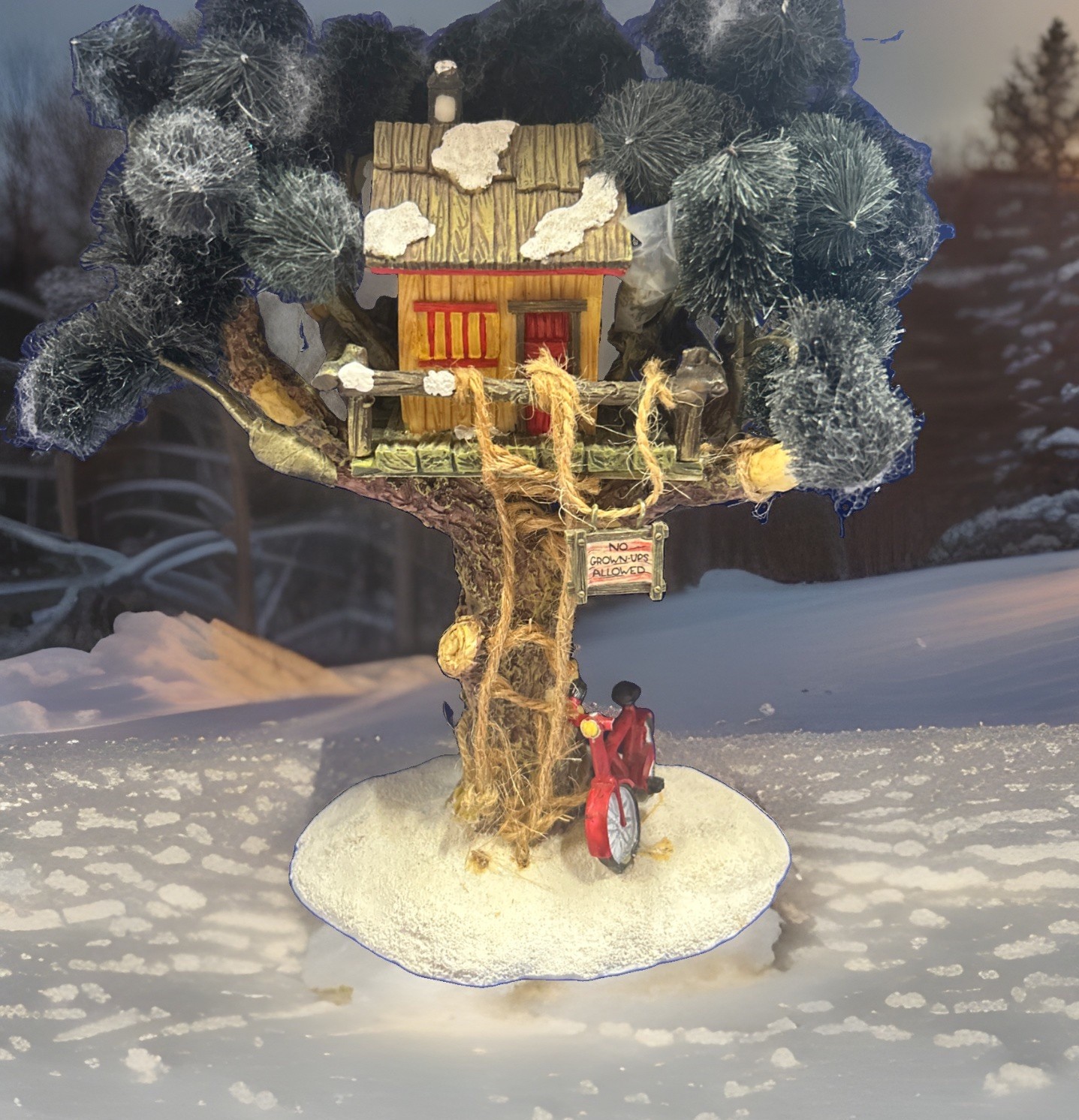 The Village Collection by St. Nicolas Square Tree House Rope Ladder Bicycle.
