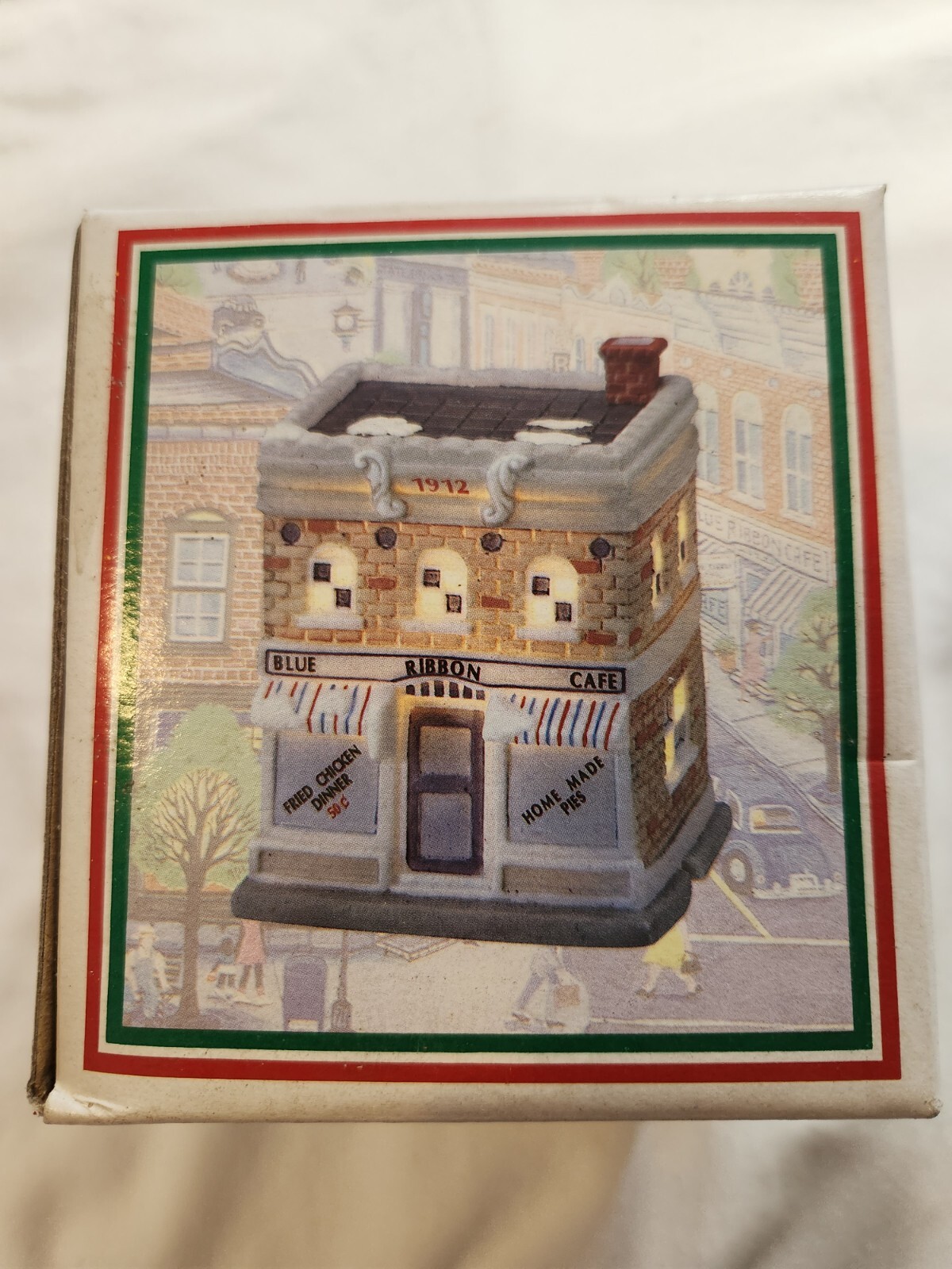 Home Town America Christmas Village BLUE RIBBON CAFE 1993 with Box NOS