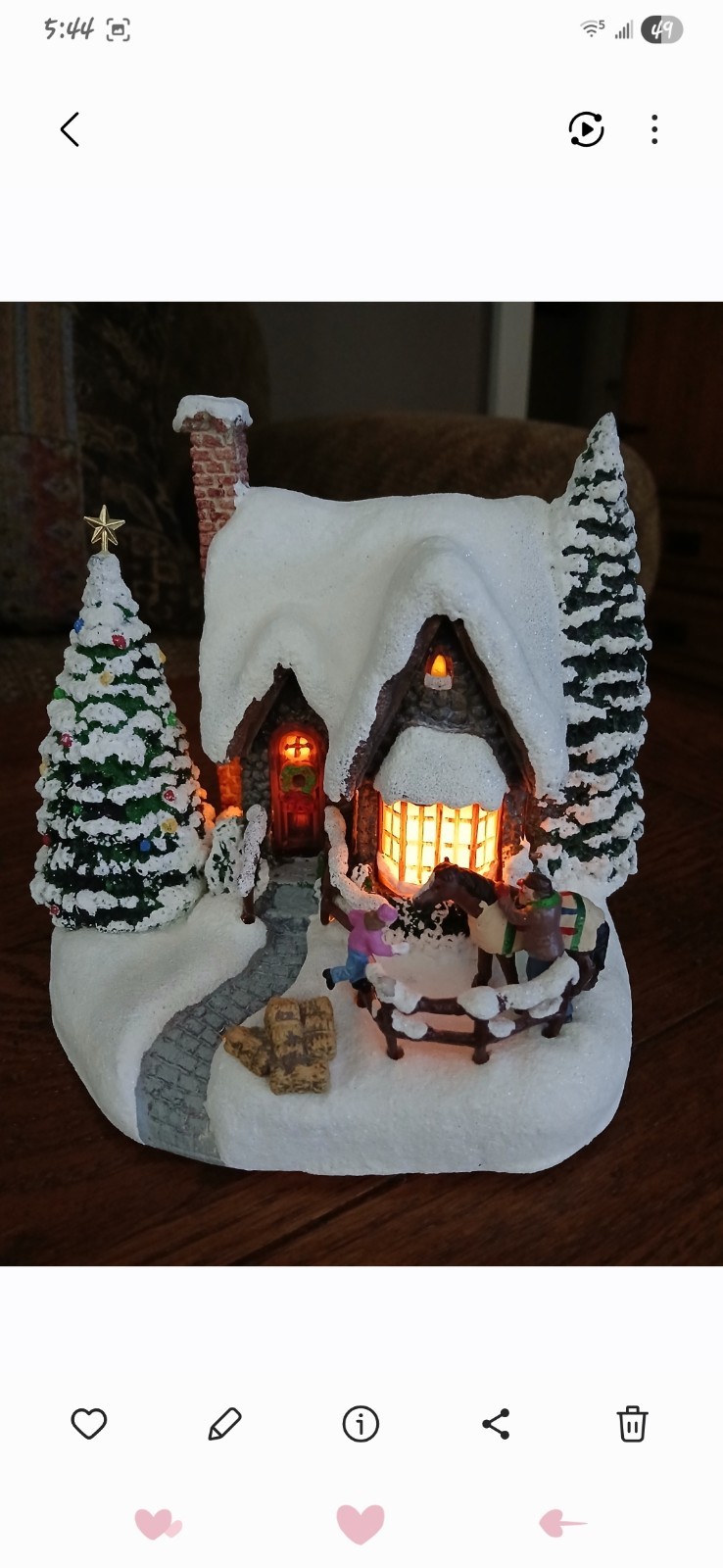 Vintage 1996 Thomas Kinkade Studios Teleflora – A CHRISTMAS WELCOME Lighted…