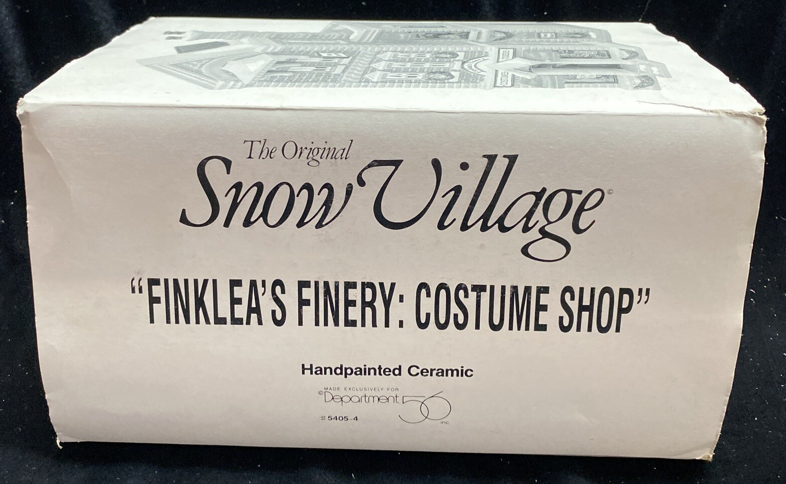 DEPT 56 #54054 “Finklea’s Finery: Costume Shop” 1991 MIB W/Tag & Working Light