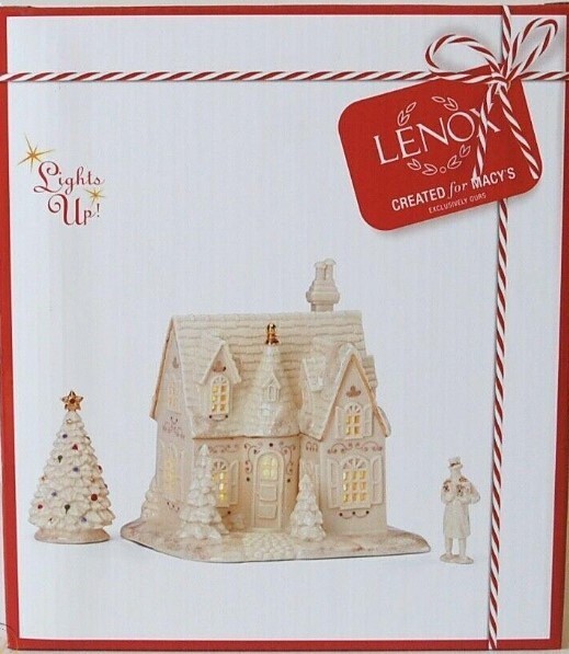 LENOX MISTLETOE PARK series COTTAGE – 3 Piece STARTER SET with MAN — NEW in BOX