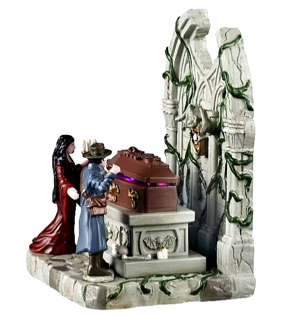 Lemax Spooky Town LED Shaking Coffin Vampire Hunter Halloween Village Accessory