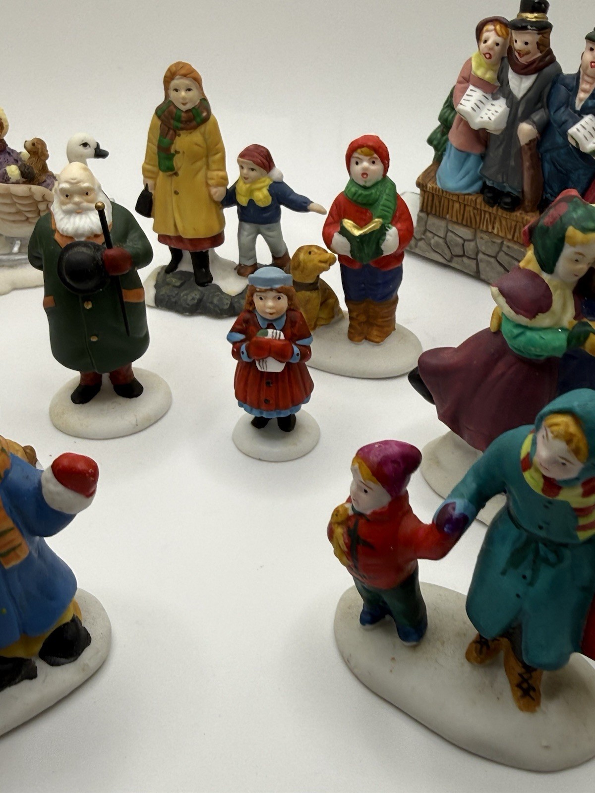 Vintage Christmas Village Figurines Lot 12 Carolers Santa Lemax Taiwan