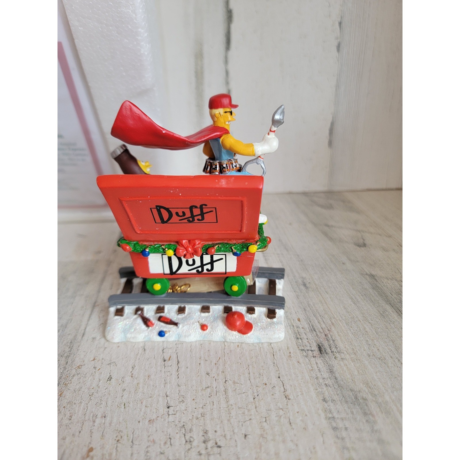 Hamilton Simpsons holiday spirits duff man train Xmas vintage village accessory