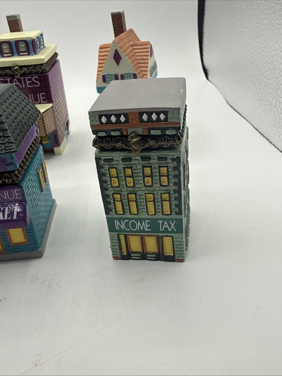 Vintage Monopoly 1999 Porcelain Trinket Box Hasbro Pieces Lot Of 10