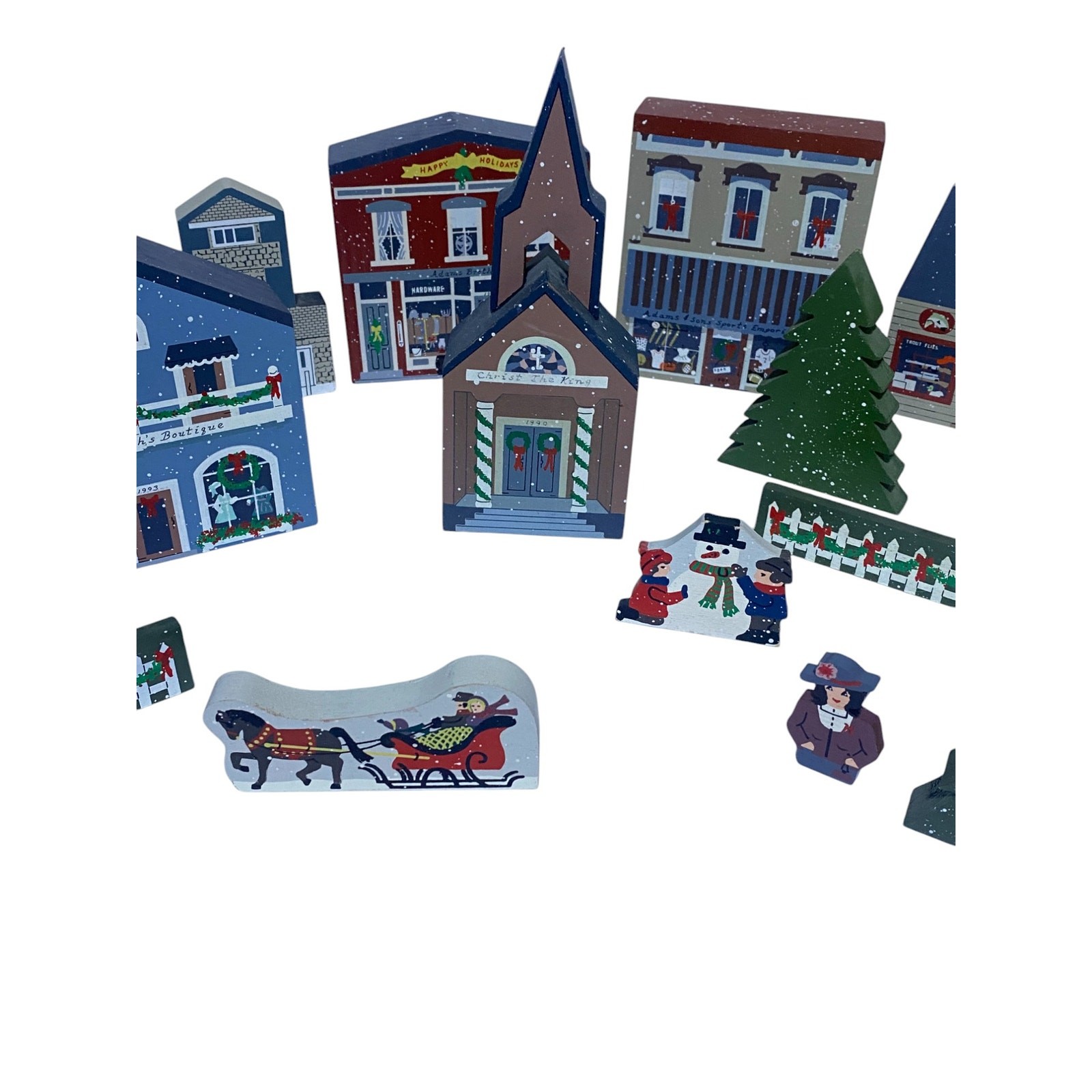 Noblesville Indiana Town Square Village Wood Collection Lot 23 Pieces