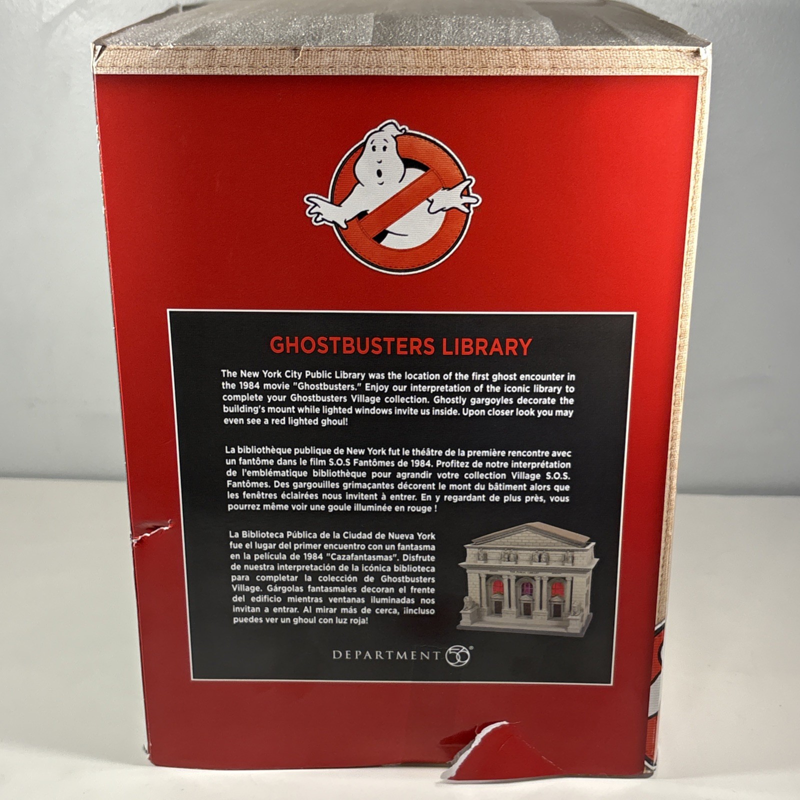 Department 56 Ghostbusters Library New Damaged Box