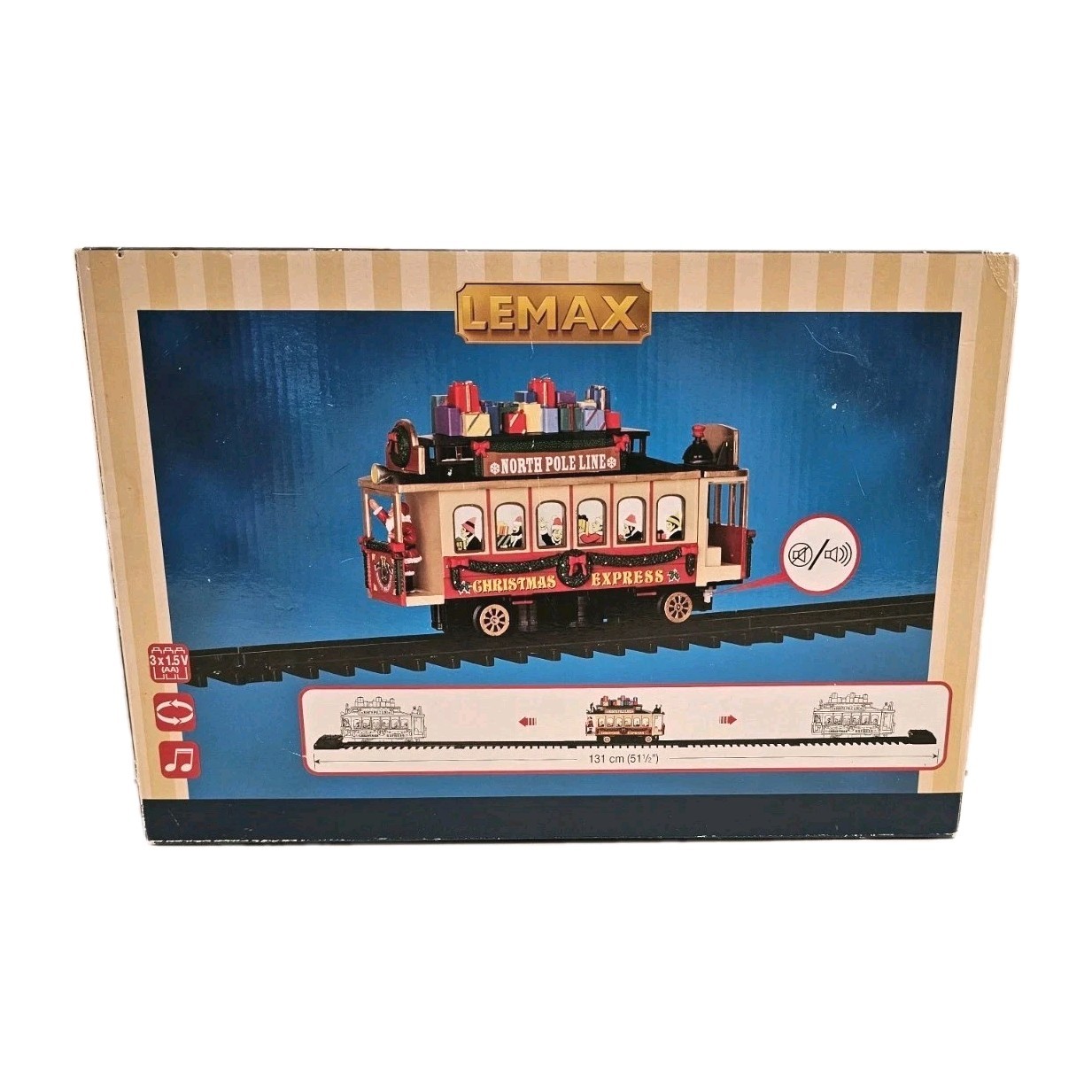 LEMAX Santa’s Cable Car Train RETIRED Part Of Santa’s Wonderland WORKS