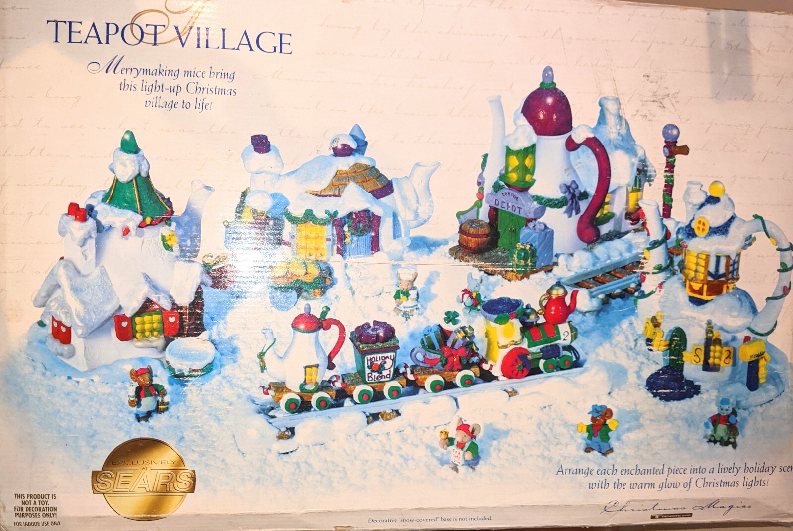 1998 Trendmasters Sears Christmas Mouse Teapot Village Complete + Many Extras