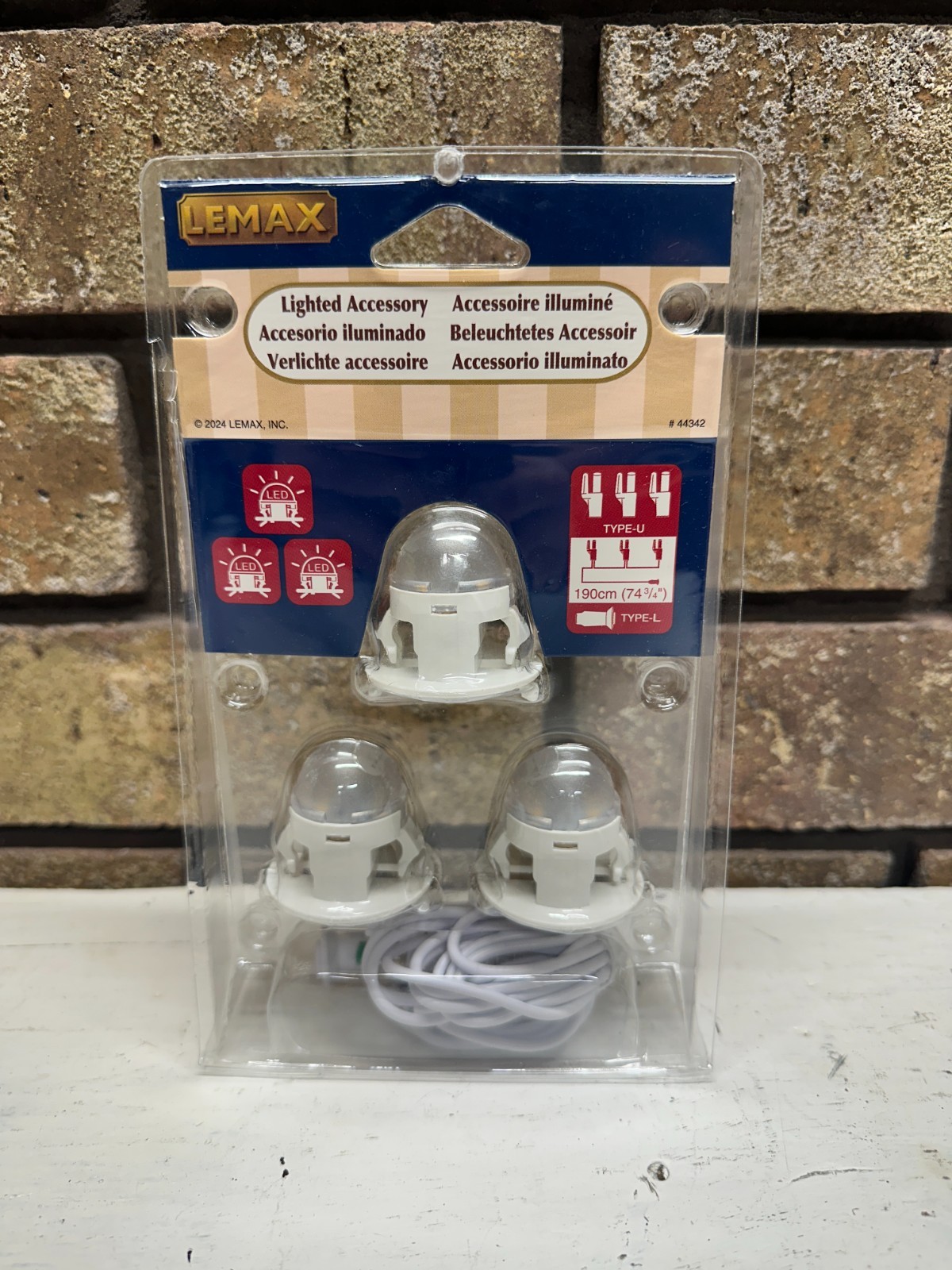 Lemax Christmas Village Accessory Three LED Light String Moonlander 44342