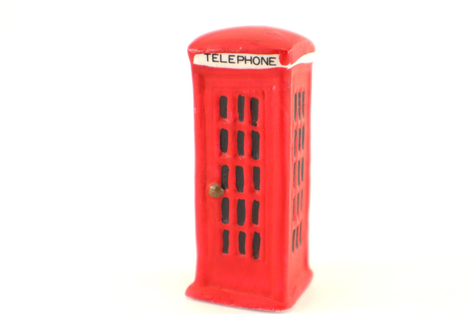 Red TELEPHONE BOOTH Accessory for your Christmas Village 2.5″ Porcelain Mini