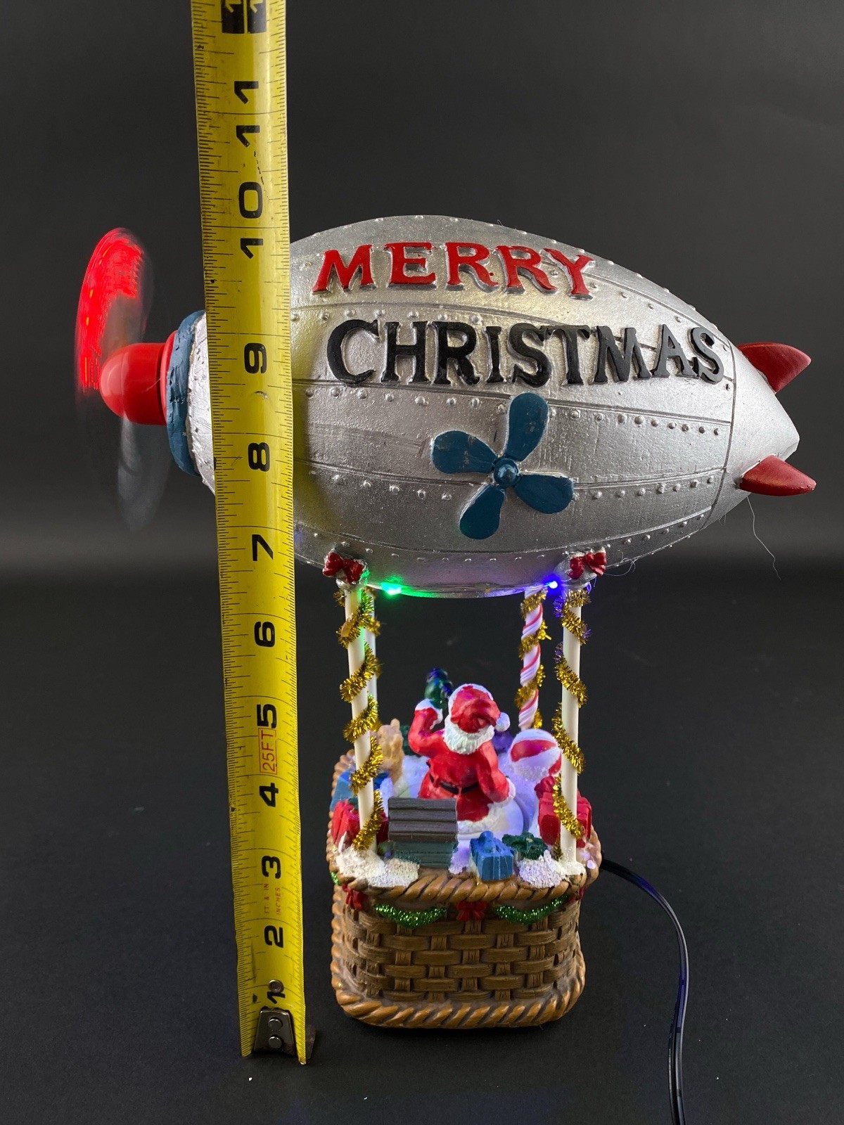 Enchanted Forest LED Merry Christmas Blimp Air Balloon Lighted Musical Animated