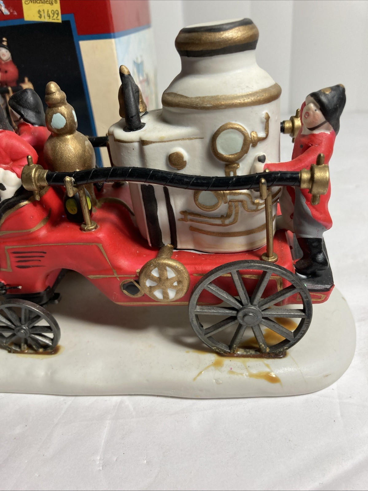 Lemax Hearthside Village Series Porcelain Off To The Fire Rare READ Retired