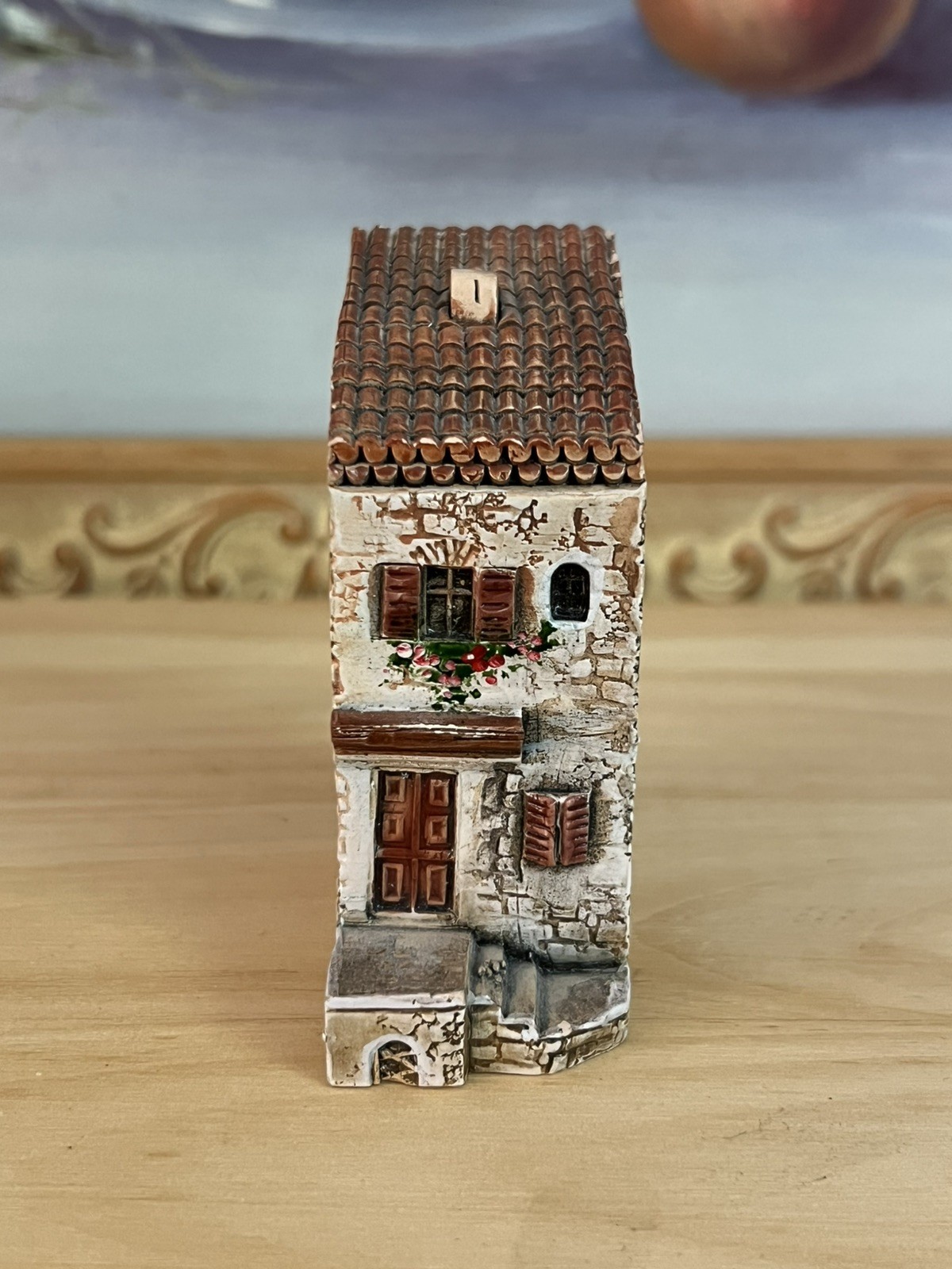 Gault 1997 Collectible Village House Ceramic Figurine Beige Brown Green