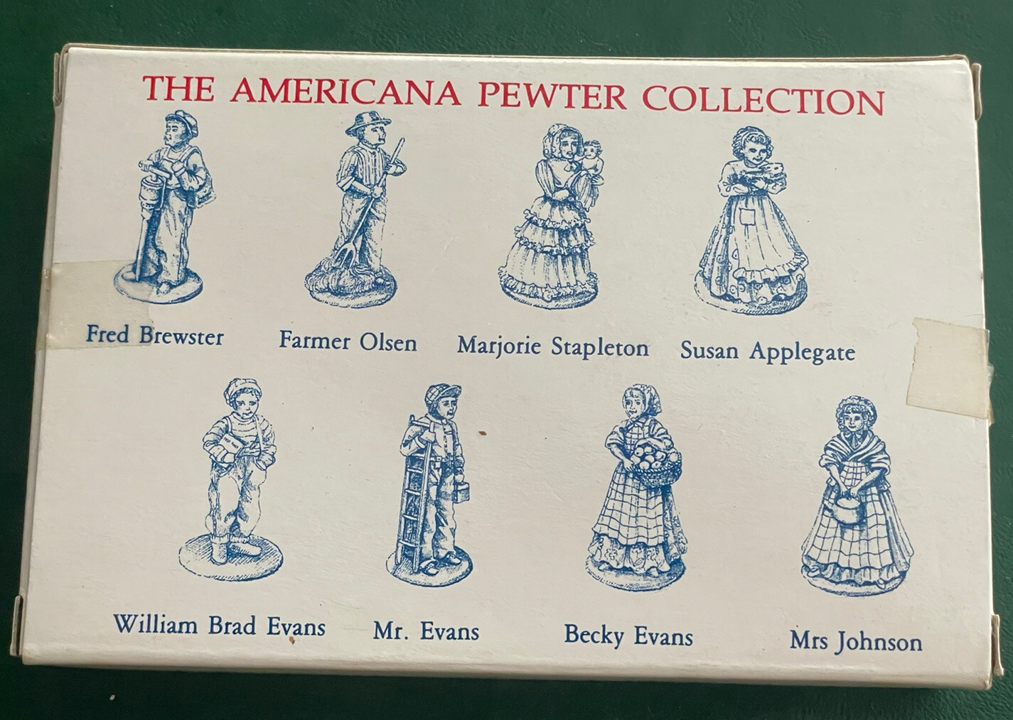 Vintage 1991 Liberty Falls Collection AH09 Set of 8 Solid Pewter Victorian Fig