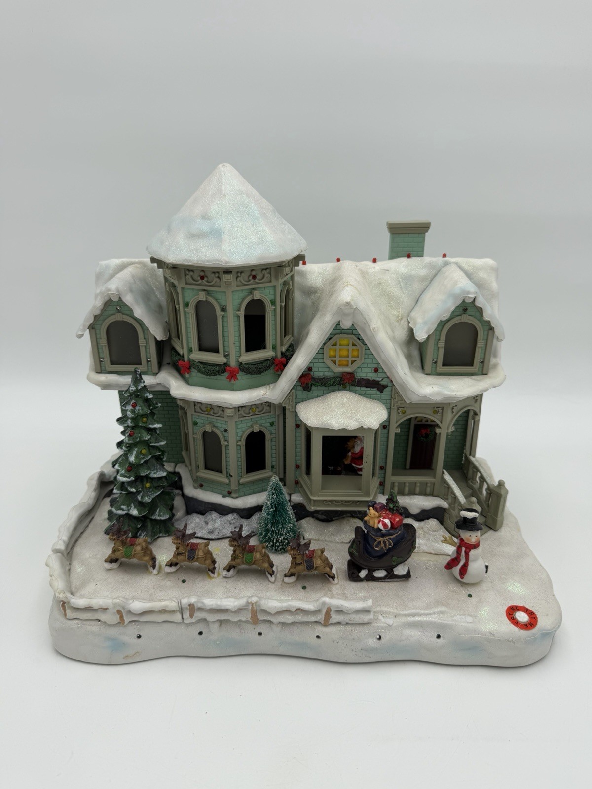 Christmas Light Show House – Christmas Village Decor – Lights Up Plays Music
