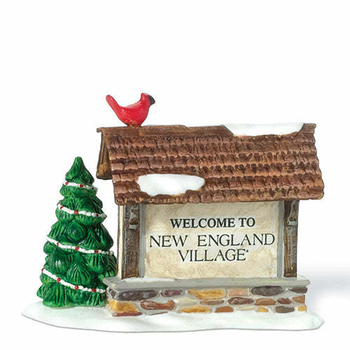 Dept 56 New England WELCOME TO NEW ENGLAND VILLAGE SIGN 799965 DEALER STOCK-NEW