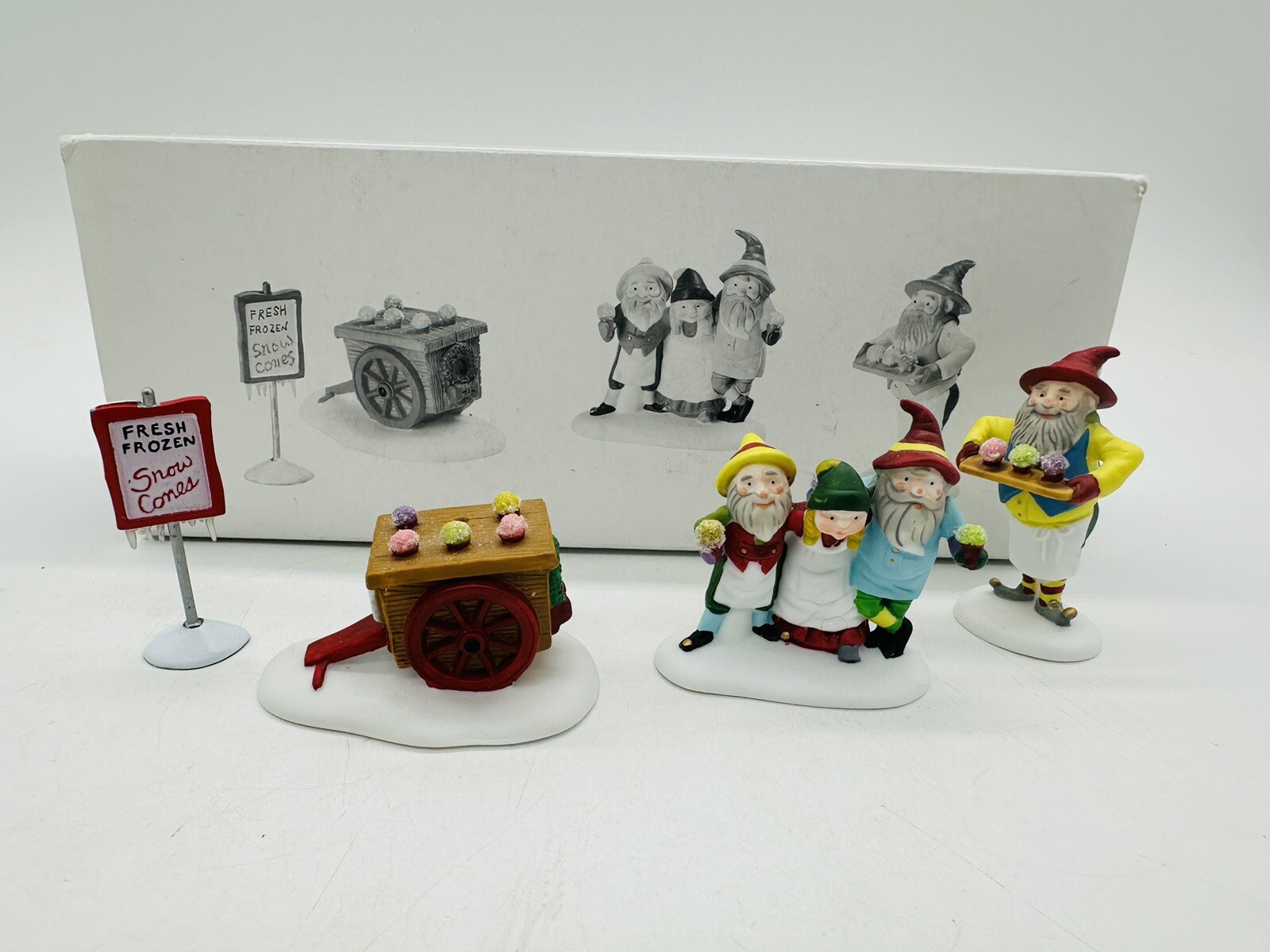 Department 56 Snow Cone Elves Set of 4 Heritage Village 5637-5