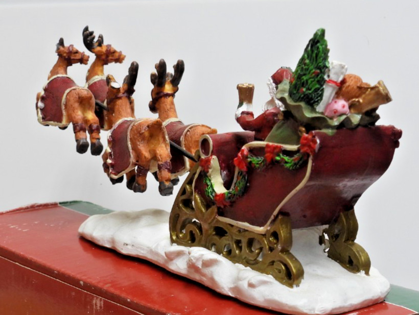 Holiday Inspirations Reindeers Can Fly Santa Sleigh Ride Christmas Decoration